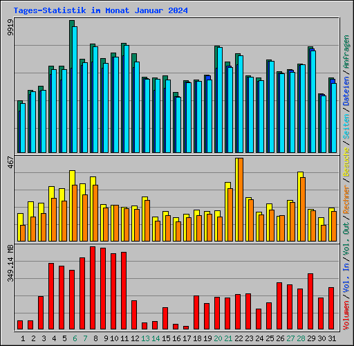 Tages-Statistik im Monat Januar 2024