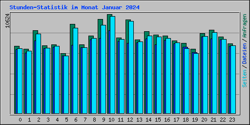 Stunden-Statistik im Monat Januar 2024