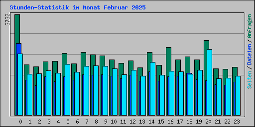 Stunden-Statistik im Monat Februar 2025